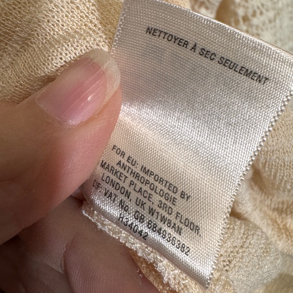 Anthropologie Meadow Rue Needlework Top S Small Crochet Criss Cross Tie Neck - Picture 6 of 6